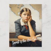 新学期ノーマンロックウェルスケッチスタイル ポストカード (正面)