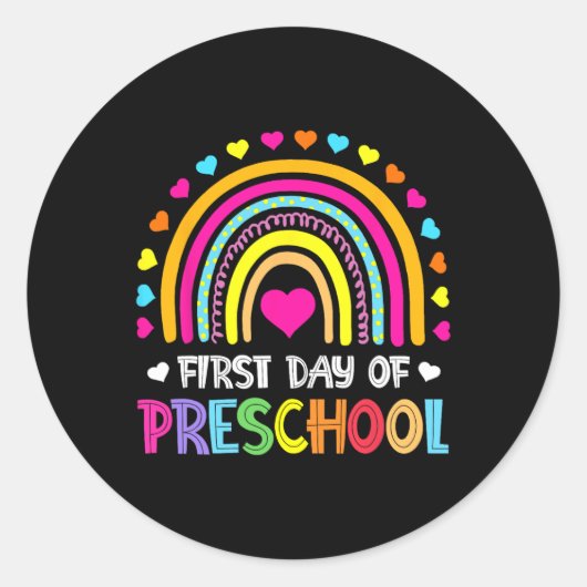 新学期ハッピーファースト・デイ・オブ・プリスクール ラウンドシール (正面)