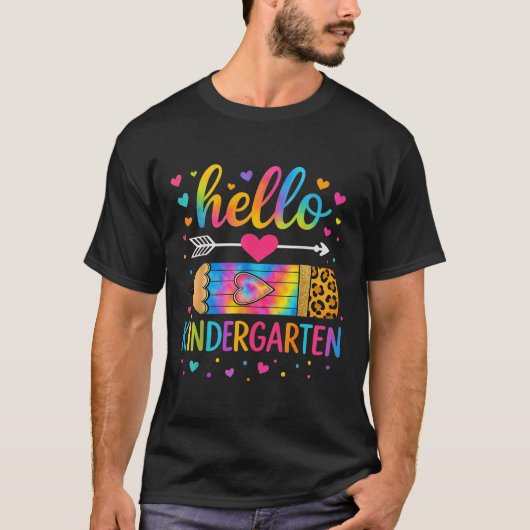 新学期ハローアイランドヒョウ絞り染め Tシャツ (正面)