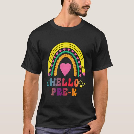 新学期ハロープレKレインボー先生女子 Tシャツ (正面)