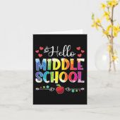 新学期ハローミドルスクールの女の子の男の子を縛った カード (黄色い花)