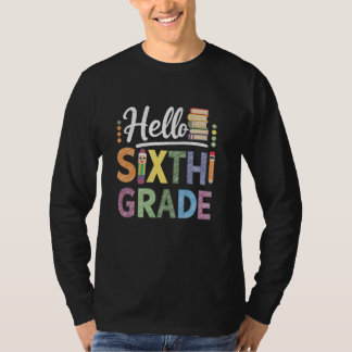 新学期ハロー6年生ペンシルキッズ先生 Tシャツ