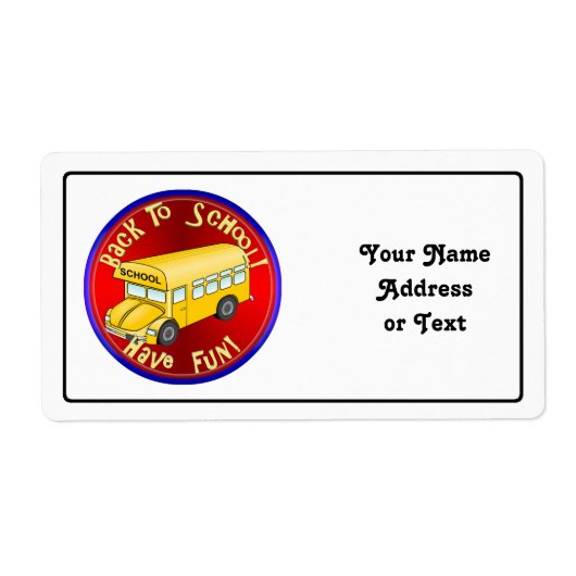 新学期バスおもしろい ラベル (正面)