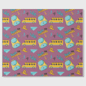 新学期バス：シームレスラッピング紙 ラッピングペーパー (フラット)
