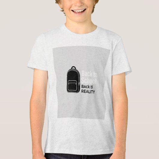 新学期バックパックおもしろい – 現実に戻る トライブレンドTシャツ (正面)