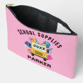 新学期パーソナライズされたカスタムキッズ アクセサリーポーチ (見開き)