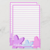 新学期パーソナライズされたプルメリア 便箋 (正面/裏面)