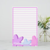 新学期パーソナライズされたプルメリア 便箋 (スタンド正面)