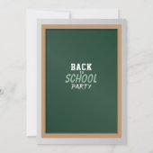 新学期パーティーチョークグリーン招待状 招待状 (裏面)