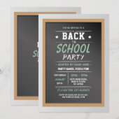 新学期パーティーチョークボード子供招待状 招待状 (正面/裏面)