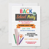 新学期パーティーノート固定招待状 招待状 (正面)