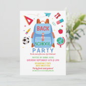 新学期パーティープレスクールバックパック 招待状 (スタンド正面)
