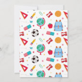 新学期パーティープレスクールバックパック 招待状 (裏面)