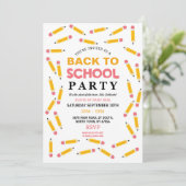 新学期パーティー固定鉛筆招待状 招待状 (スタンド正面)