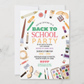 新学期パーティー固定鉛筆招待状 招待状 (正面)