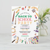 新学期パーティー固定鉛筆招待状 招待状 (スタンド正面)