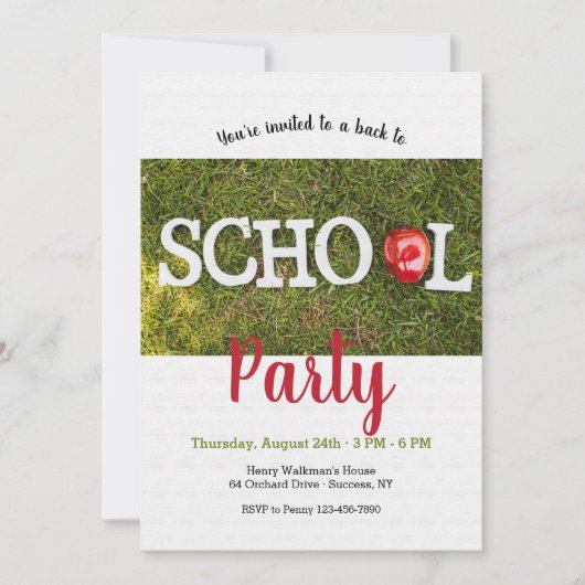 新学期パーティー2招待状 招待状 (正面)