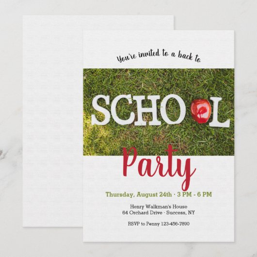 新学期パーティー2 招待状 (正面/裏面)