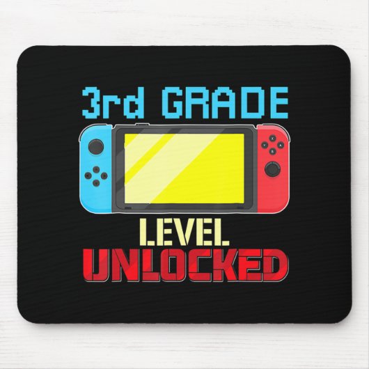 新学期ビデオゲーマー3級レベルUnlocke マウスパッド (正面)