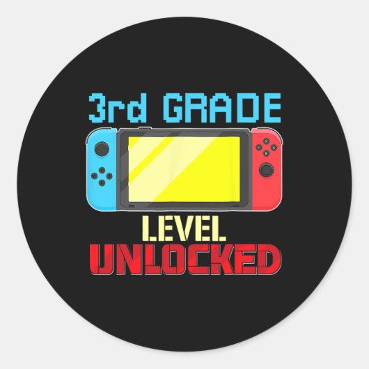 新学期ビデオゲーマー3級レベルUnlocke ラウンドシール (正面)