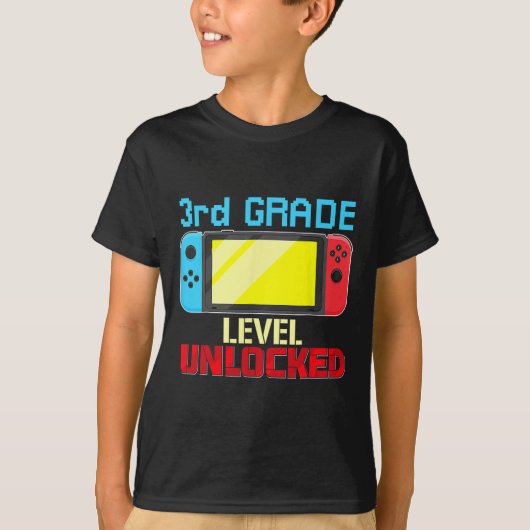 新学期ビデオゲーマー3級レベルUnlocke Tシャツ (正面)