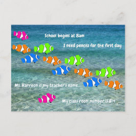 新学期ピエロフィッシュウェルカム ポストカード