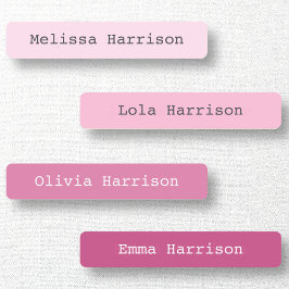 新学期ピンクカラーコード化された女の子タイプフォント ラベル