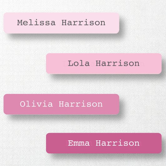 新学期ピンクカラーコード化された女の子タイプフォント ラベル