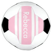 新学期ピンクストライプ色のカスタマイズ サッカーボール (回転)