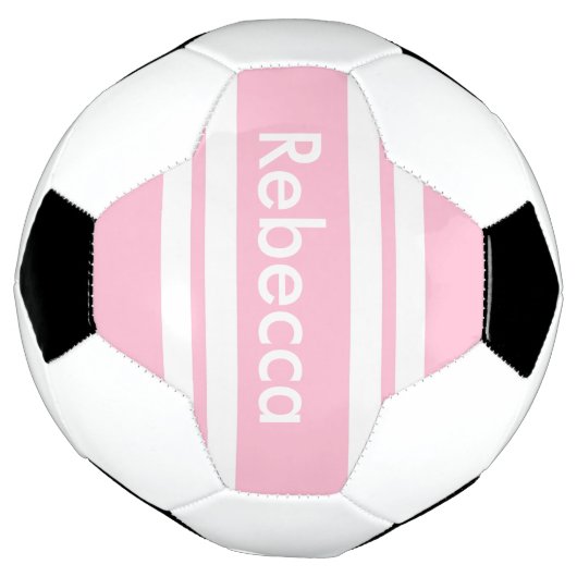 新学期ピンクストライプ色のカスタマイズ サッカーボール (回転)