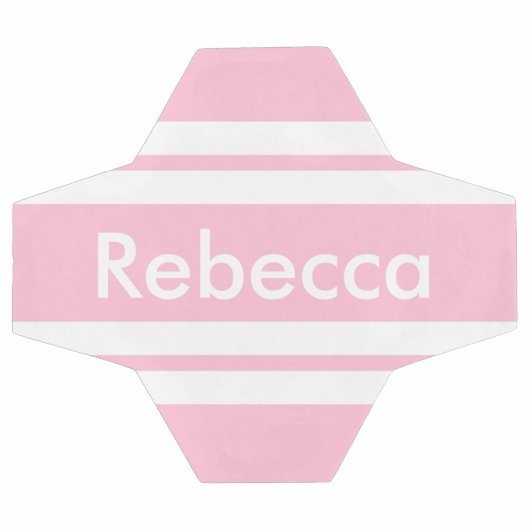 新学期ピンクストライプ色のカスタマイズ サッカーボール (フラット)