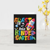 新学期ブラストオフ幼稚園かわいいボー カード (黄色い花)