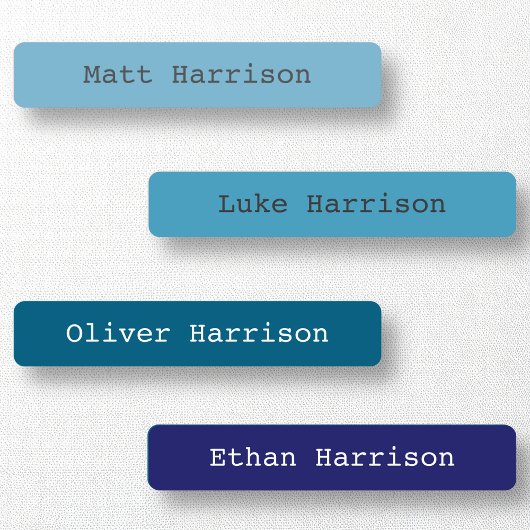 新学期ブルーカラーコード化ボーイタイプフォント ラベル