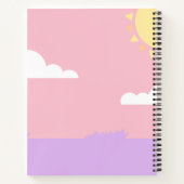 新学期ブロンドピンク漫画ガール件名 ノートブック (裏面)