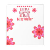 新学期プリンシパルエラレトロパーソナライズされた ノートパッド (正面)