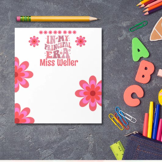 新学期プリンシパルエラレトロパーソナライズされた ノートパッド