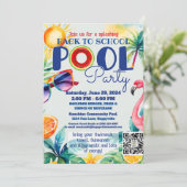 新学期プールパーティークラスの友人の誕生日 招待状 (スタンド正面)