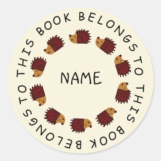 新学期ヘッジホッグステッカー ラウンドシール (正面)