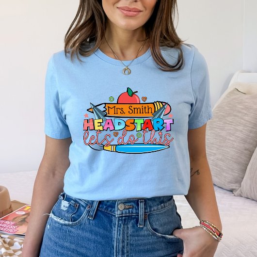 新学期ヘッドスタートパーソナライズされた先生 Tシャツ