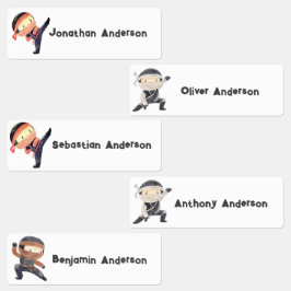 新学期ボーイズかわいい忍者キッズ名 ラベル