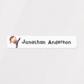 新学期ボーイズかわいい忍者キッズ名 ラベル (デザイン1)