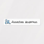 新学期ボーイズ氷スケートで滑る、ホッケーキッズ名 ラベル (デザイン1)