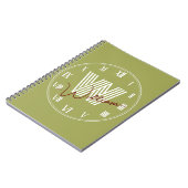 新学期モノグラムのオリーブグリーン ノートブック (左側)