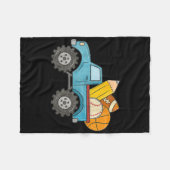 新学期モンスタートラックベースボールサッカーバス フリースブランケット (正面(横))