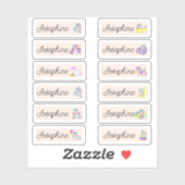 新学期ユニコーン名ステッカー シール (シート)