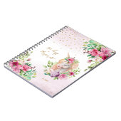 新学期ユニコーン魔法の生き物ガールキッズ ノートブック (左側)