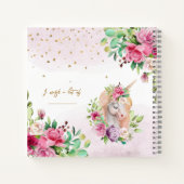 新学期ユニコーン魔法ガールデイリースケッチブック ノートブック (裏面)