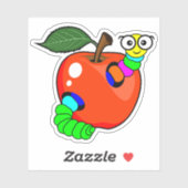 新学期レッドリンゴ虫カスタム付き – User-Cut シール (シート)