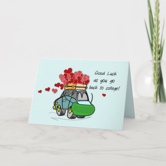 新学期中COVID-19車の負荷ハート カード (正面)