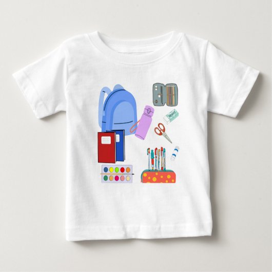 新学期供給の収集 ベビーTシャツ (正面)